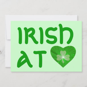 Shamrock Heart 'Irish at Heart' invitation green