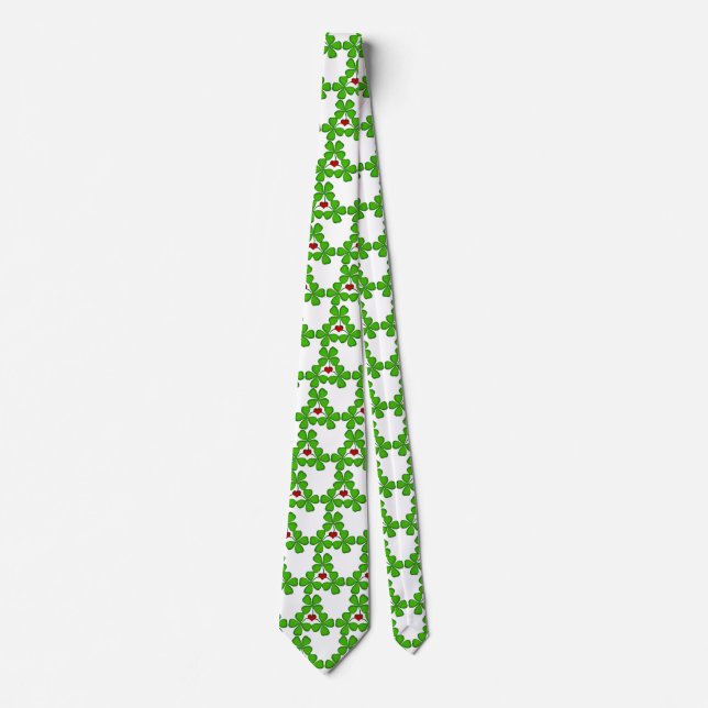 Shamrock Heart Irish  Wedding tie St. Patrick (Front)