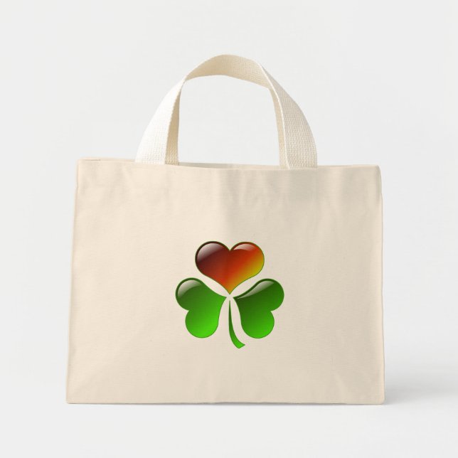 Shamrock Heart Mini Tote Bag (Front)