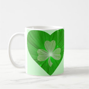 Shamrock Heart mug green