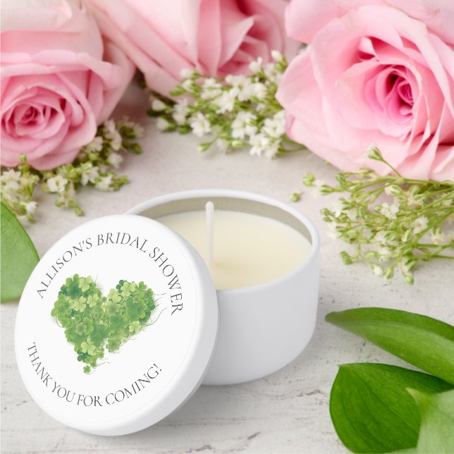Shamrock Heart  Thank You  Mini Candle Favors (Insitu (Wedding))