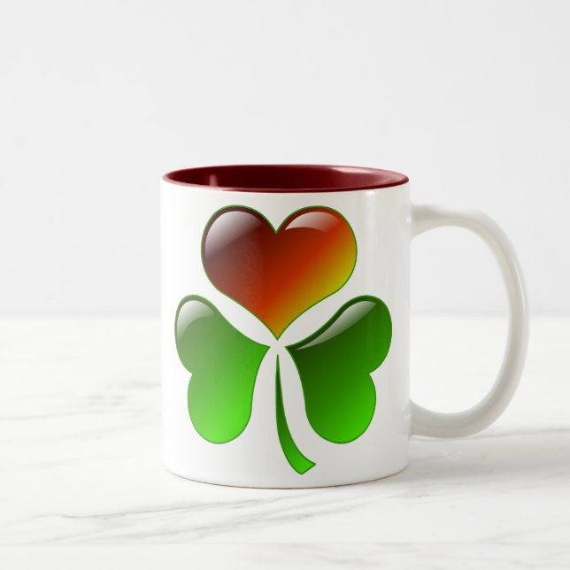 Shamrock Heart Two-Tone Coffee Mug (Right)
