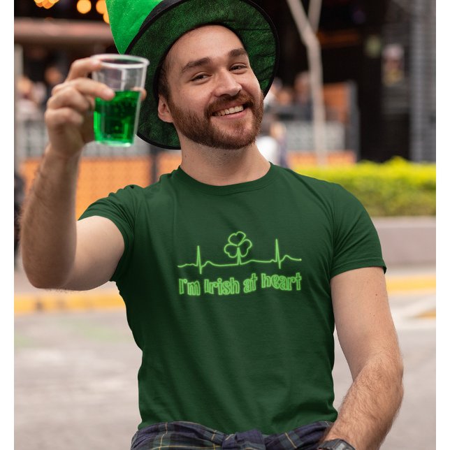 Shamrock Heartbeat St Patrick's Day T-Shirt (Creator Uploaded)
