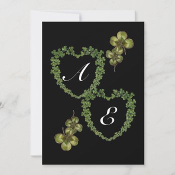 Shamrock Hearts Monogram Announcement by AiLartworks at Zazzle