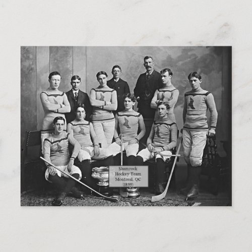Shamrock Hockey Team Montreal QC 1899 Postcard
