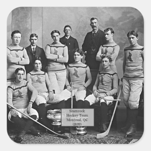Shamrock Hockey Team Montreal QC 1899 Square Sticker