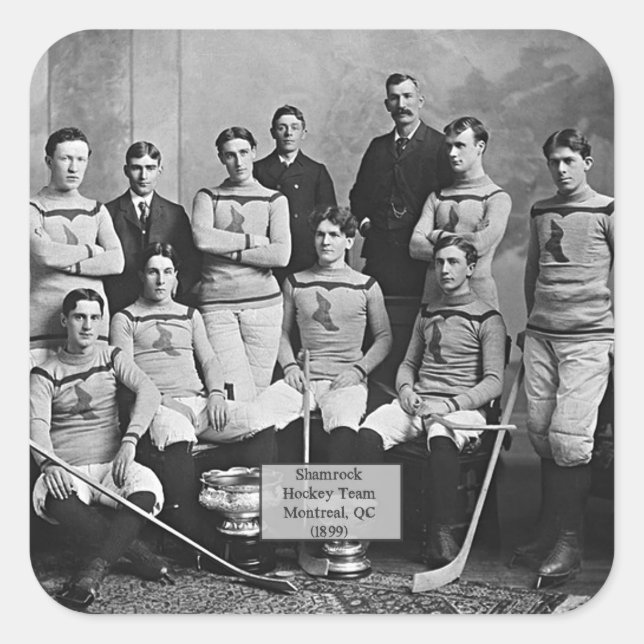 Shamrock Hockey Team, Montreal, QC 1899, Square Sticker (Front)