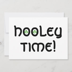 Shamrock 'Hooley Time!' invitation white