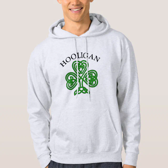 Hooligan Shamrock Clover Irish Ireland St Patrick Day Hoodie Pullover Sweatshirt 