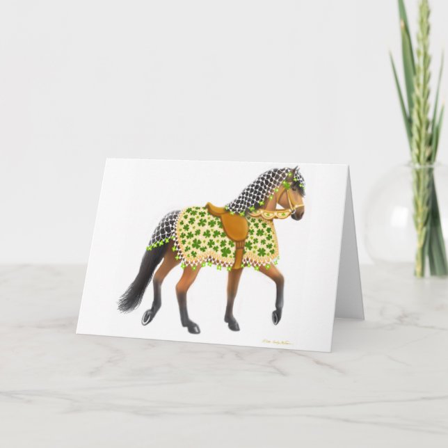 Shamrock Horse Greeting Card (Front)