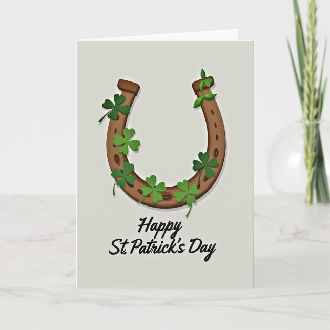Shamrock Horseshoe Luck Card (Front)