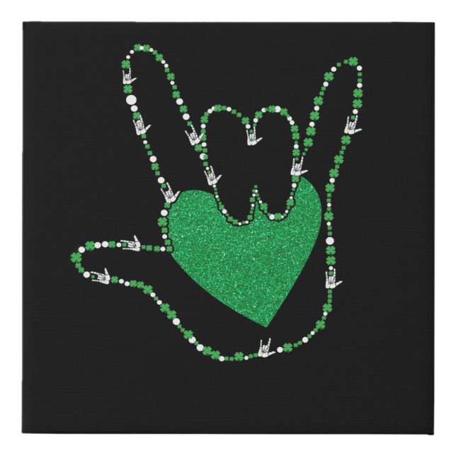 Shamrock I Love You Hands Sign Language ASL (Front)