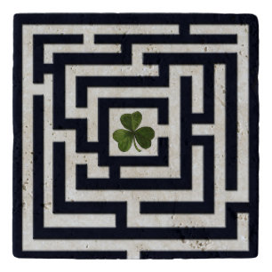 Shamrock in Black Labyrinth Challenge Trivet