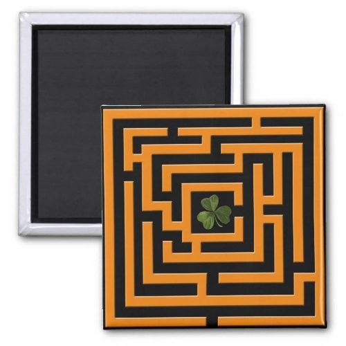 Shamrock in Orange Labyrinth Challenge Magnet