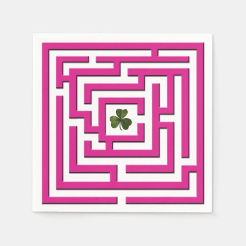 Shamrock in Pink Labyrinth Challenge Napkins