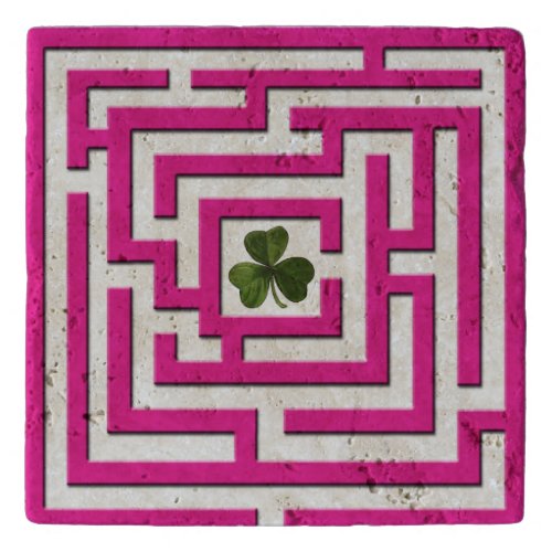 Shamrock in Pink Labyrinth Challenge Trivet