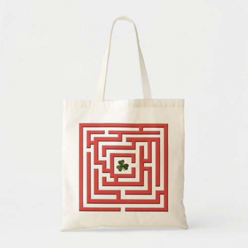 Shamrock in Red Labyrinth Challenge Tote Bag