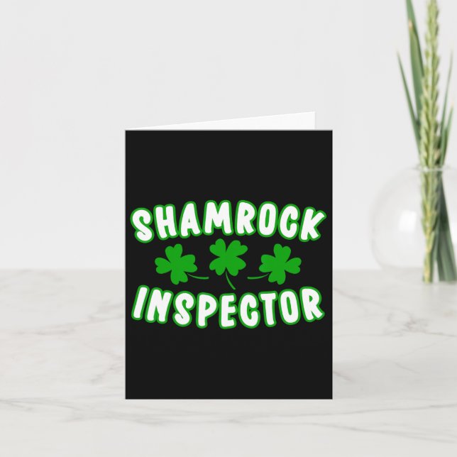 Shamrock Inspector St Patricks Day 1  Card (Front)
