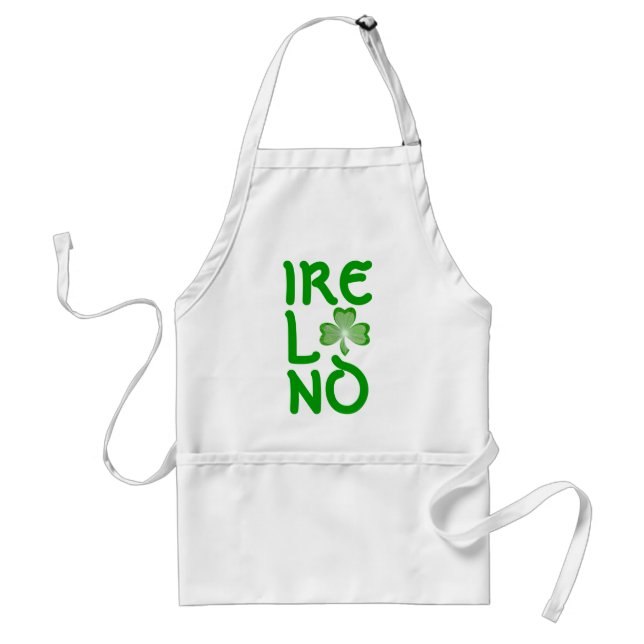 Shamrock 'Ireland' apron white (Front)