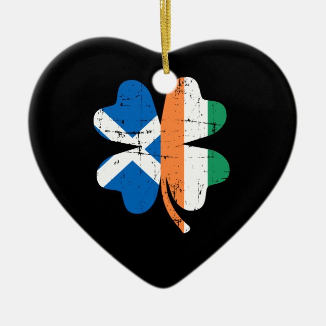 Shamrock Ireland Scotland scottish Ceramic Ornament (Front)