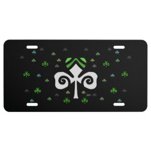 Shamrock Irish Circle Logo License Plate