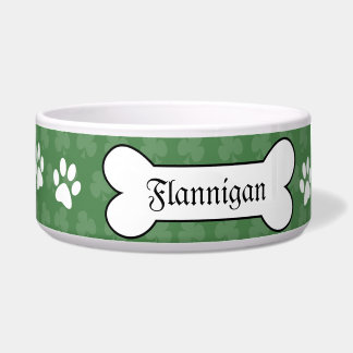 Shamrock Irish Clover Customized Pet Dog Food Bowl