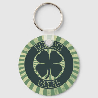 Shamrock Irish Girl Keychain