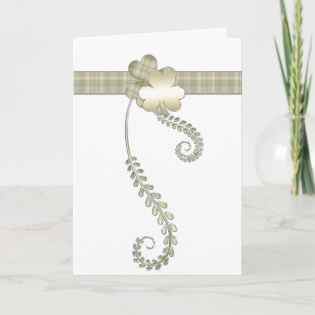 Shamrock Irish Happy Birthday Greeting Card (Front)