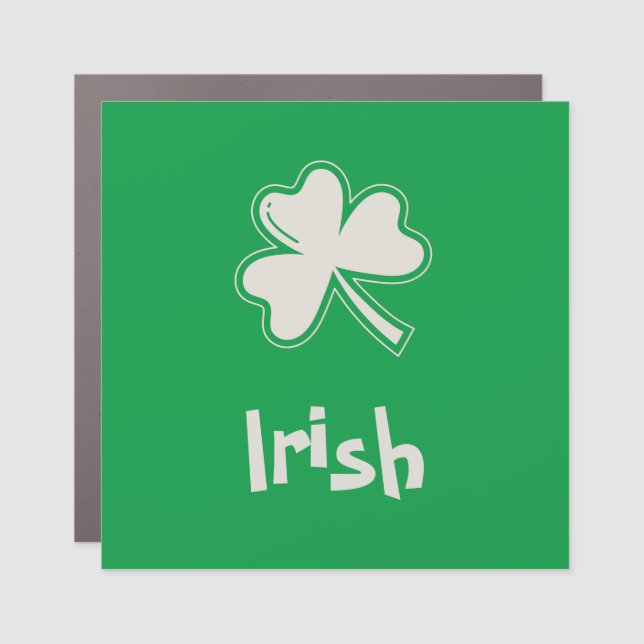 Shamrock Irish Happy St Patricks Day  Car Magnet (Front)