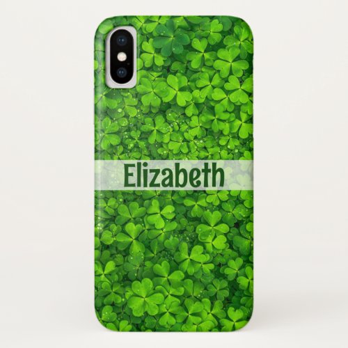 Shamrock Irish Ireland Add Name iPhone X Case