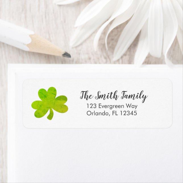 Shamrock Irish Painting Art Address Label (Insitu)