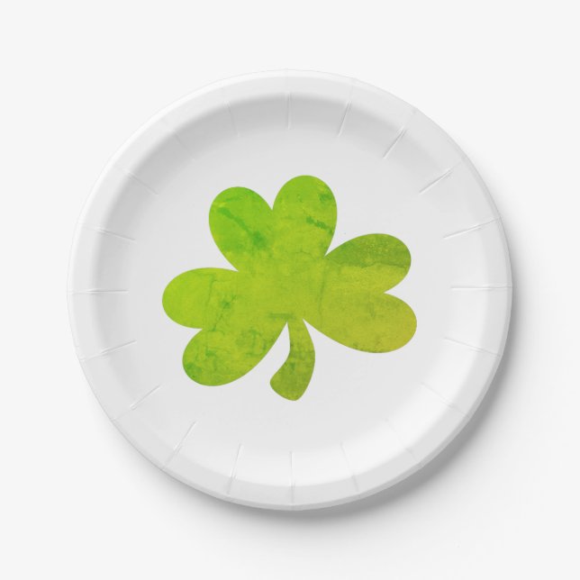 Shamrock Irish Painting Birthday Party Plates (Front)