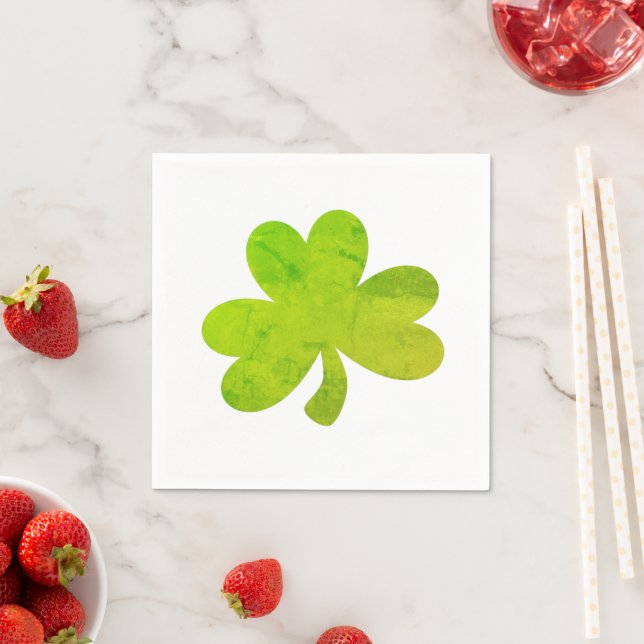 Shamrock Irish Painting Party Illustration Napkins (Insitu)