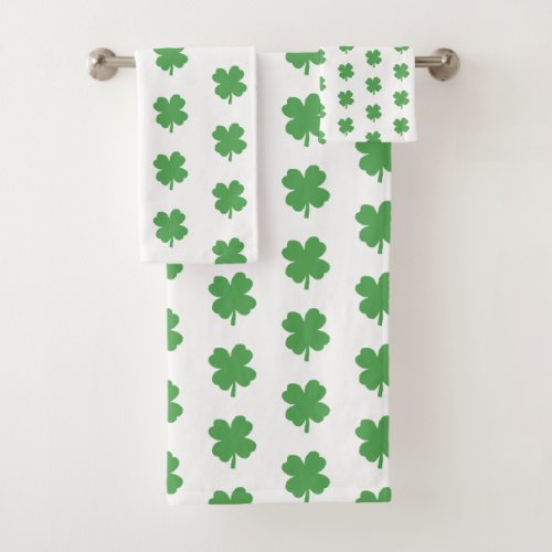 Shamrock Irish Pattern Bath Towel Set