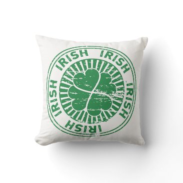 Shamrock Irish Stamp Throw Pillow