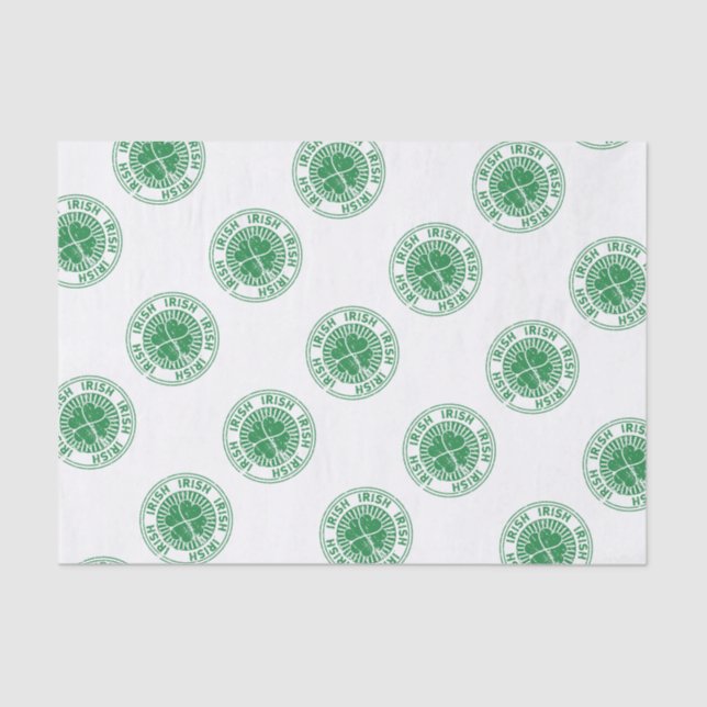 Shamrock Irish Stamp Tissue Paper (Front)