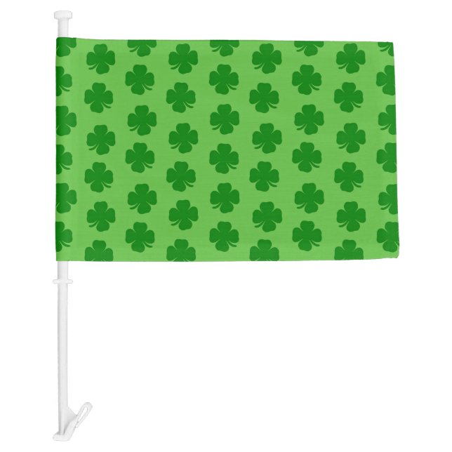 Shamrock, Irish three lobed clover Car Flag (Front)