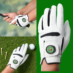 Shamrock Kenya Ireland USA Flags Personalized Text Golf Glove