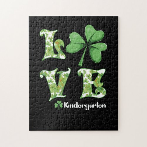 Shamrock Kindergarten Teacher St Patricks Day Jigsaw Puzzle