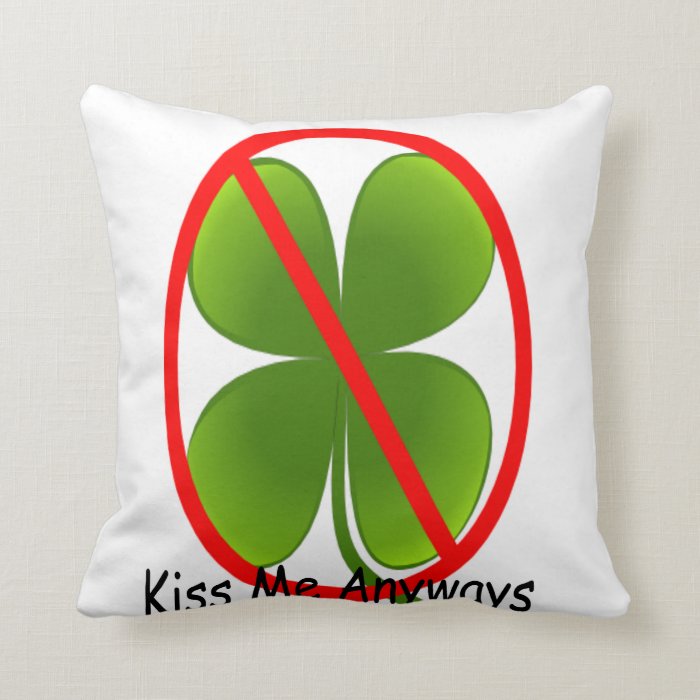 Shamrock Kiss Sign Pillow