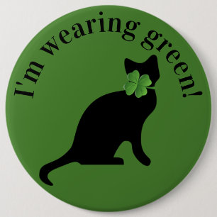 Shamrock Kitty Button