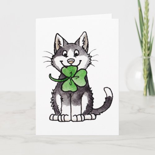 Shamrock Kitty Card