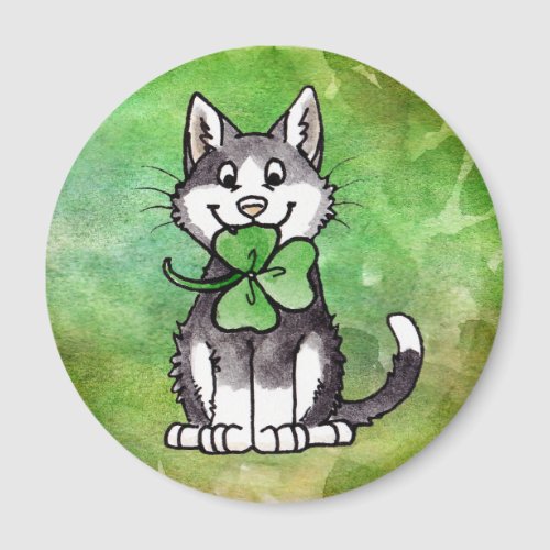 Shamrock Kitty Magnet