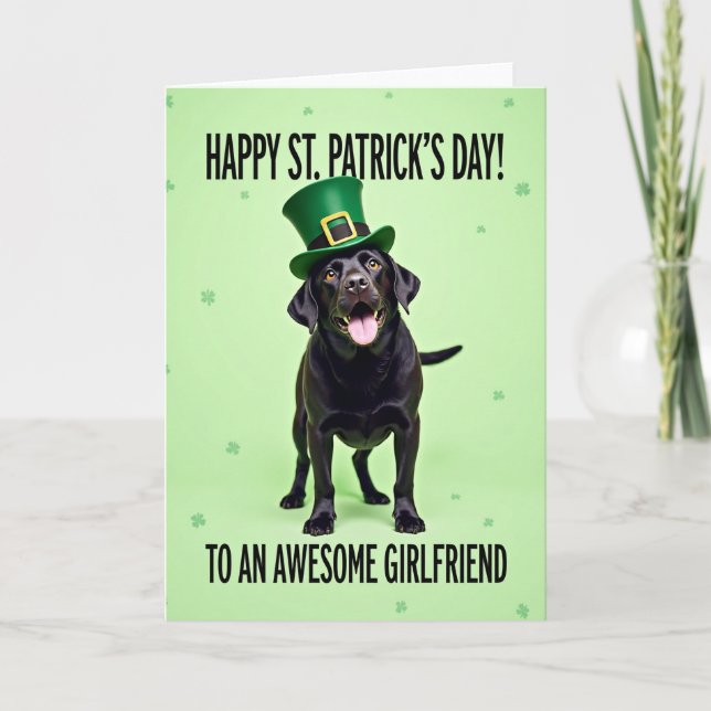 Shamrock Labrador Happy Day Card (Front)