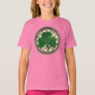 Shamrock Lattice And Celtic Knots On Beige Shirt