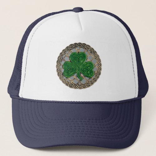 Shamrock Lattice And Celtic Knots On Gray Hat