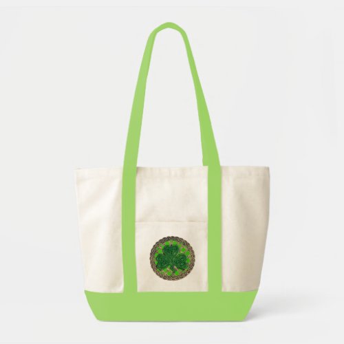 Shamrock Lattice And Celtic Knots On Green Bag