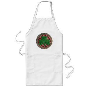 Shamrock, Lattice And Celtic Knots On Red Apron