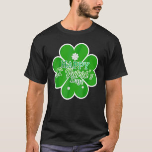 Shamrock Leopard Green Happy St Patrick Day T-Shirt