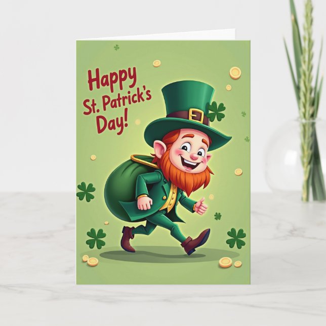 Shamrock Leprechaun Card (Front)